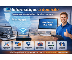 Informatique à domicile – Dépannage, installation & gestion complète de vos appareils à Saint-Ouen (93400)
