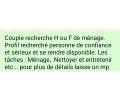 Couple recherche H ou F de ménage à Alzen (09240)