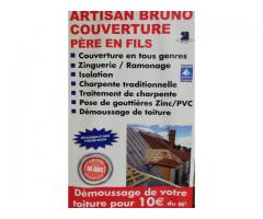 Couvreur zingueur - démoussage toiture  - Maçonnerie - DEVIS GRATUIT